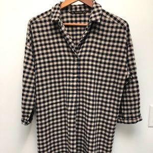 Zara Basics Plaid Flannel Shirt Dress